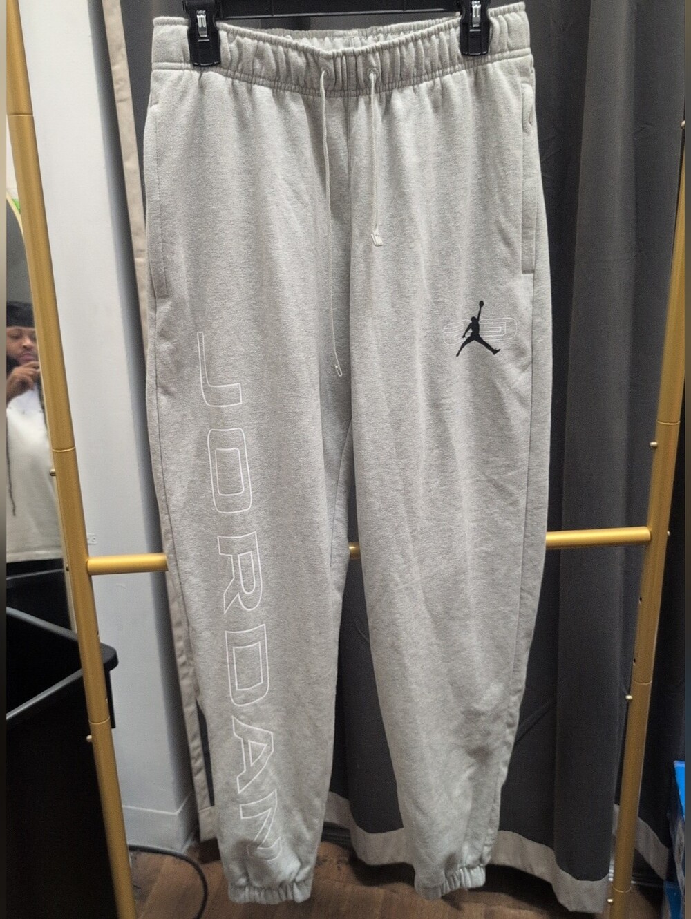 Jordan Men's Gray Jumpman Fleece Sweatpants Size Mu